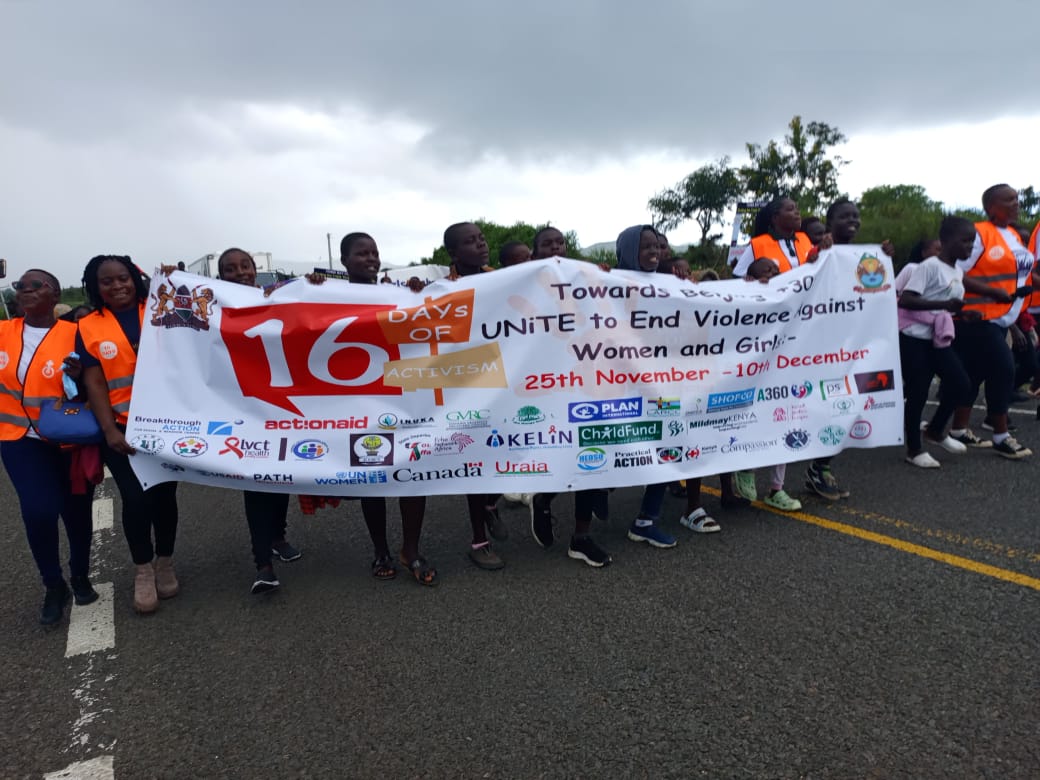 Poverty leading cause of gender-based violence in Homa Bay County Homa-Bay-gender-activists-when-they-launched-the-16-days-of-gender-activism-at-Kisui-in-Suba-North-constituencyHoma-Bay-county