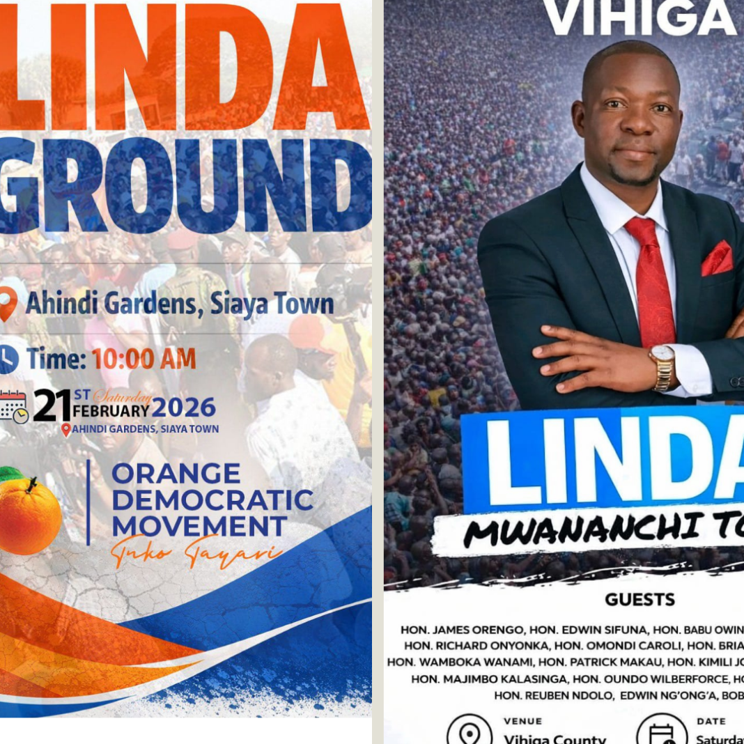 Oburu Takes Linda Ground to Siaya Amid Growing Hostility as Kakamega Awaits Linda Mwananchi on Saturday Oburu Takes Linda Ground to Siaya Amid Growing Hostility as Kakamega Awaits Linda Mwananchi on Saturday